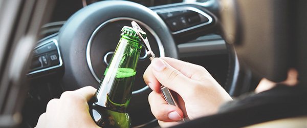 Person drinking while driving